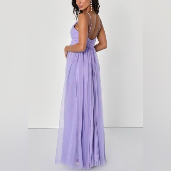 Lulu’s Angelic Entrance Lavender Pleated Maxi Dress - Picture 5 of 5